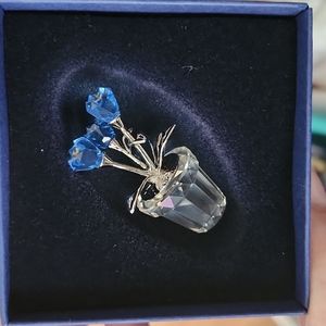 Swarovski crystal blue flowers